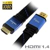 GTMax Premium High Speed Gold Plated HDMI to HDMI Flat Cable W/Nylon Sleeve Version 1.4 Supports 4096�2160p Resolution - ( 3 Feet, Black/Blue )