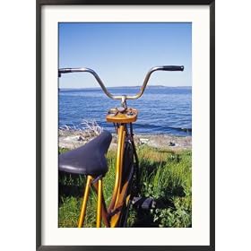 Exercise Bike at the Seashore Collections Framed Photographic Poster Print by FogStock, 25x35