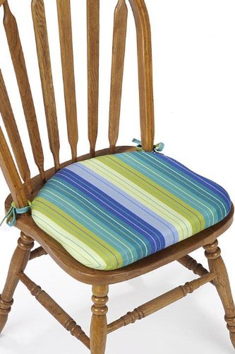Indoor/outdoor 16w Contoured Dining Chair Cushion, 2Hx16Wx15D, SEASIDE SEVILLE