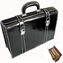 Floto Trastevere Black Briefcase Attache Lap-top Case