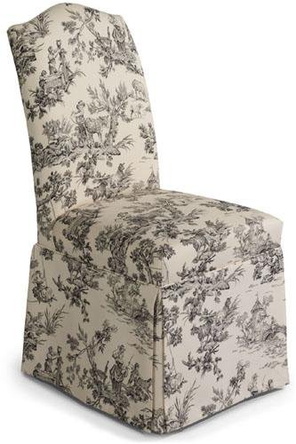 Childrens Toyshop  Kitchen & Housewares : Camel-back Skirted Chair 39"h Toile Ebony