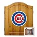 Imperial Chicago Cubs Licensed Solid Pine Cabinet and Bristle Dartboard Set