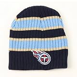 Tennessee Titans Ribbed Mega Stripe Winter Knit Beanie Hat