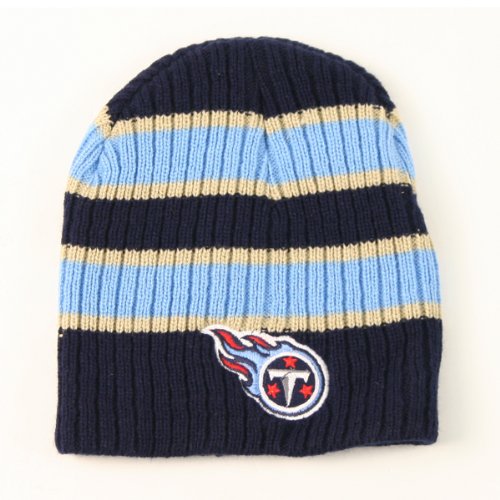 Tennessee Titans Ribbed Mega Stripe Winter Knit Beanie Hat