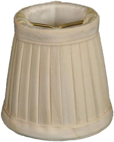 (6 Pack) Royal Designs Pleated Empire Chandelier Lamp Shade, Eggshell Size 3.5 (CS-109EG-6)