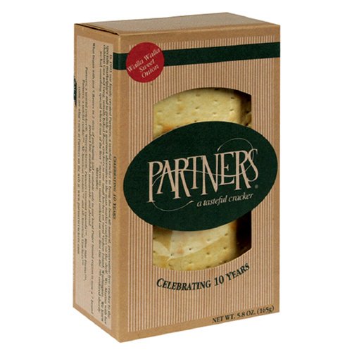Partners Flatbread Style Crackers, Walla Walla Sweet Onion, 5.8-Ounce Boxes (Pack of 12) by Partners