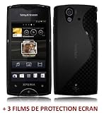 Etui ORIGINAL Noir "Le S" de MUZZANO pour XPERIA RAY ( SONY ERICSSON ) + 3 Films de Protection Ecran UltraClear Pour XPERIA RAY ( SONY ERICSSON )
