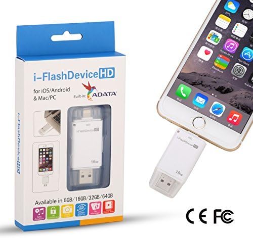 ebtintin 16GB i-flash Driver HD U-Disk Memory Stick Storage Device Card Reader Adapter with Micro USB for iOS/ Android ＆ Mac/PC White 16G New