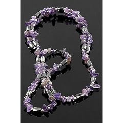 Magnet Edelsteinkette Amethyst ,Heilsteinkette