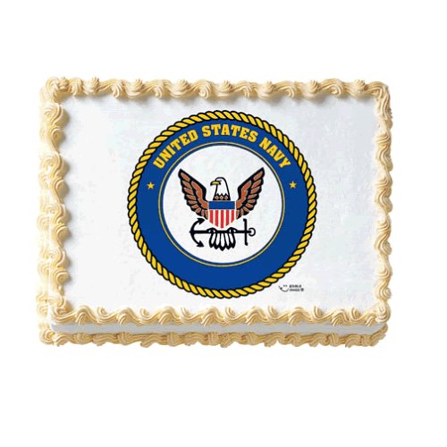 Navy Cakes - 1 Navy Logo Edible Do It Yourself Edible Cake Art Image by Decopac