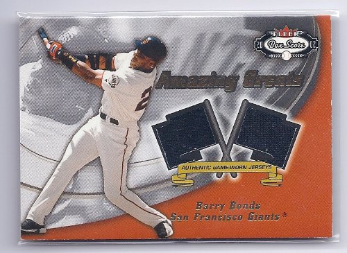 2002 Fleer Box Score Amazing Greats Dual Game Used Jersey Barry Bonds San Francisco Giants