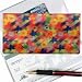 Lenticular Check Book Cover, FLOWERS, YELLOW, BLUE, GREEN R-D089-CBC