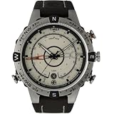Timex Men's 45601 Bold 46mm Stainless Steel Case Expedition Tide and Temperature Compass Watch with Brown Genuine Stitched Leather Band