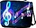 Rikki KnightTM Neon Blues Music Notes Messenger Bag - Book Bag - Unisex - Ideal Gift for all occassions!