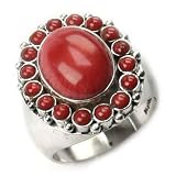 Barse Oval Sea Bamboo Mosaic Sterling Silver Ring