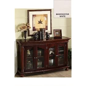 Salem 60w Console W/ 4 Glass Doors, FOUR-DOOR 60W, MANCHESTER WHIT by Home Decorators Collection