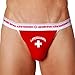 Andrew Christian Men's Lifeguard Jock,Red,Small
