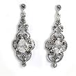 Marcasite with Clear CZ Earrings, Size: 33mm