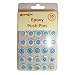 Magna Card Epoxy Push Pins, White and Blue Design, 5.1 x 1.5 x 2.9 inches , 2 packs of 35 (40405)