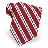 Textured Stripe Tie by Jos. A. Bank - Red Silk