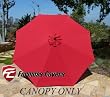 Replacement Umbrella Canopy for 9ft 8 Ribs Red (CANOPY ONLY)