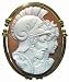 Jewelry : Master Carved Italian Mars and Diana Cameo Pin Pendant 18k Gold