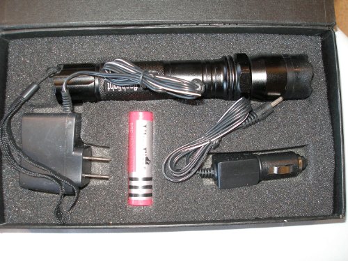  220 Lumen Metal Flashlight with Built-in Stun Gun 