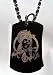 Hindu Lord Krishna Playing Flute Meditation Religion Religious Logo Symbols - Military Dog Tag Luggage Tag Key Chain Metal Chain Necklace