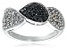 Sterling Silver Brown, Black and White Diamond Ring