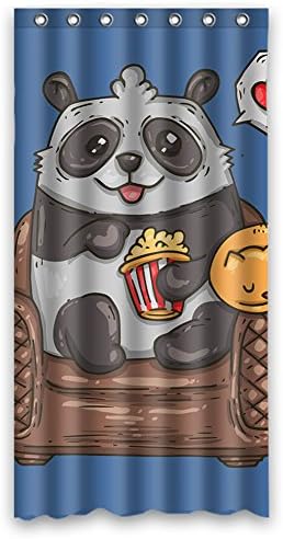 DONGMEN Cute Panda Sitting on the Sofa Sleeping Cat Navy Fabric Waterproof Polyester Shower Curtain for Bathroom 36" x 72"