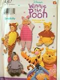 Simplicity Disney Costume Pattern 4867. Toddler Sizes 1/2; 1; 2; 3; 4 Winnie the Pooh; Tigger; Eeyore; Piglet Costumes