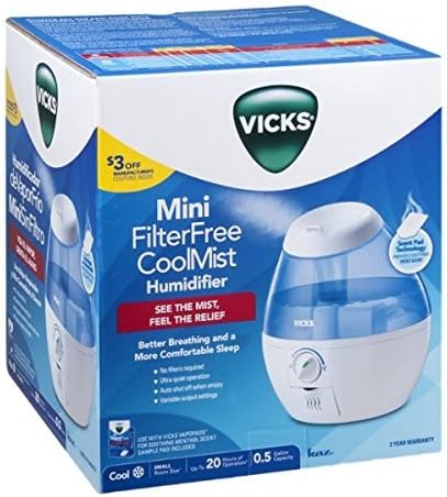 Vicks Vul520w Filter-Free Cool Mist Humidifier, Mini