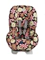 Emmalu Designs Waterproof Removable Toddler Car Seat Cover - Chocolate and Pink Carnival Bloom