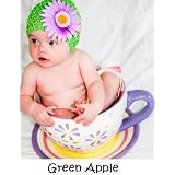 My Little Noggin 0-12 mths waffle beanie crochet hat cap in green