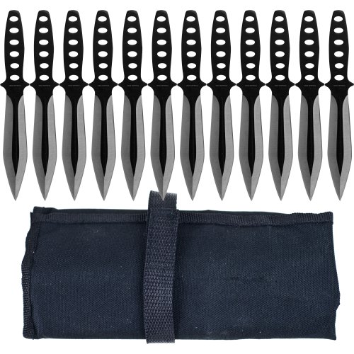 Whetstone Cutlery's Ninja's Dozen Kunai 12 per set thowing knives, Black/Silver