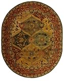 wool area rugs Safavieh Heritage HG111A Multi 7 6 x 9 6 Oval Handmade Wool Area Rug