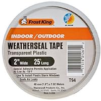 Frost King T94H Clear Plastic Weather-Seal Tape 2-Inch by 25-Feet, Clear