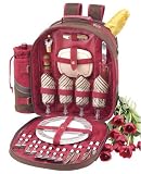 Picnic at Ascot 058W Windsor Red and Brown Backpack 4-settings