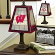 14" Art-Glass Table Lamp-Wisconsin