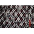 0,5 m * 1,45 m Stoff Jersey Karo Kariert wei� bordeaux rot dunkelrot grau