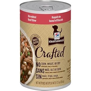 Hill's Ideal Balance Crafted Shredded Beef Stew Dog Food Can, 12.5-Ounce, 12-Pack
