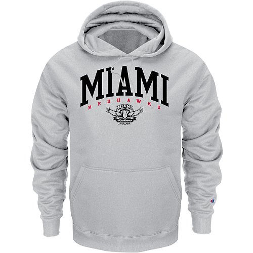 Buy Miami Ohio Redhawks Grey Champion Powerblend® Hood by Champion