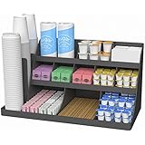 Mind Reader " Vanguard" 14 compartment 3 tier large commercial condiment organizer- Black