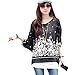 DaySeventh Lady Batwing Sleeve Chiffon Shirt Bohemian Floral Oversized Blouse