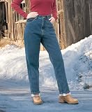 Women's Guide Gear 5 - pocket Flannel - lined Jeans Denim Blue
