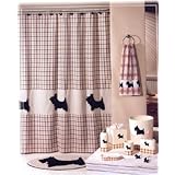 Scottie DOG Scotty Shower Curtain Bath Room Scottish Terrier Bathroom Home Decor Scotti Accessories Accessory Plaid