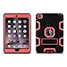 iPad Mini Case,iPad Mini 3 Case,ULAK Three Layer Protective Case for iPad Mini,iPad Mini 2,iPad Mini 3 with Kickstand (Black/Neo Red)