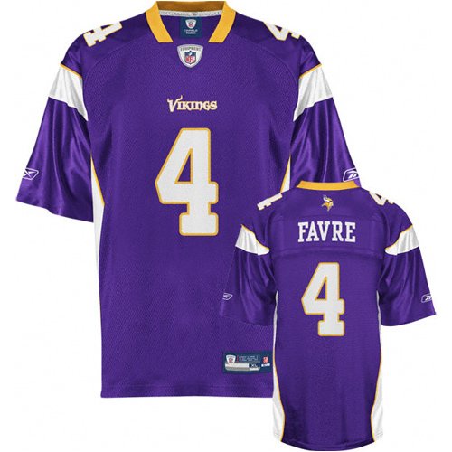 Reebok Minnesota Vikings Brett Favre Replica Team Color Jersey, X-Large