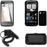 iNcido Brand HTC Sensation 4G Combo Rubber Black Protective Case Faceplate  ....