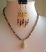 Crystals Jewelry Genuine Swarovski Smoked Topaz Crysta w/ 22k Gold Plated Pendant Handmade Necklace Set (BRAND NEW(